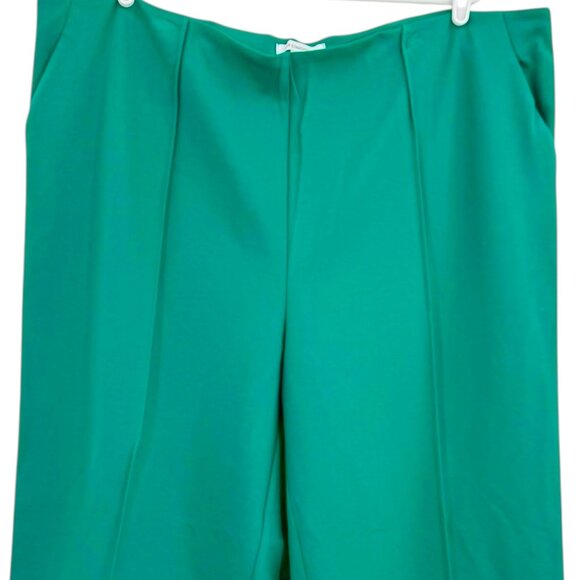 Liz Claiborne Women's Pull-on Stretch Wide Leg Emerald Green Pants Size 2X NWT - Picture 3 of 12